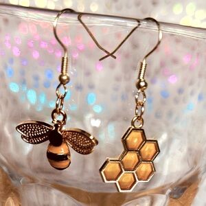 Bee & Honeycomb Earrings